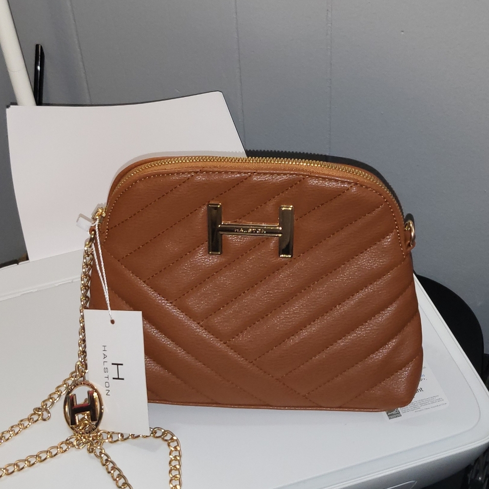NWT HALSTON Crossbody Carmel Bag